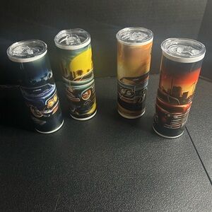 Vintage Car Themed Tumblers Set